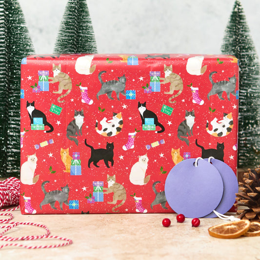 Happy catmas wrap and tags
