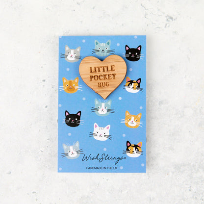 Cute cats pocket hug