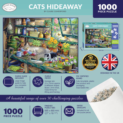 Cats hideaway 1000 piece jigsaw