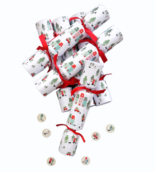 Christmas village cats crackers