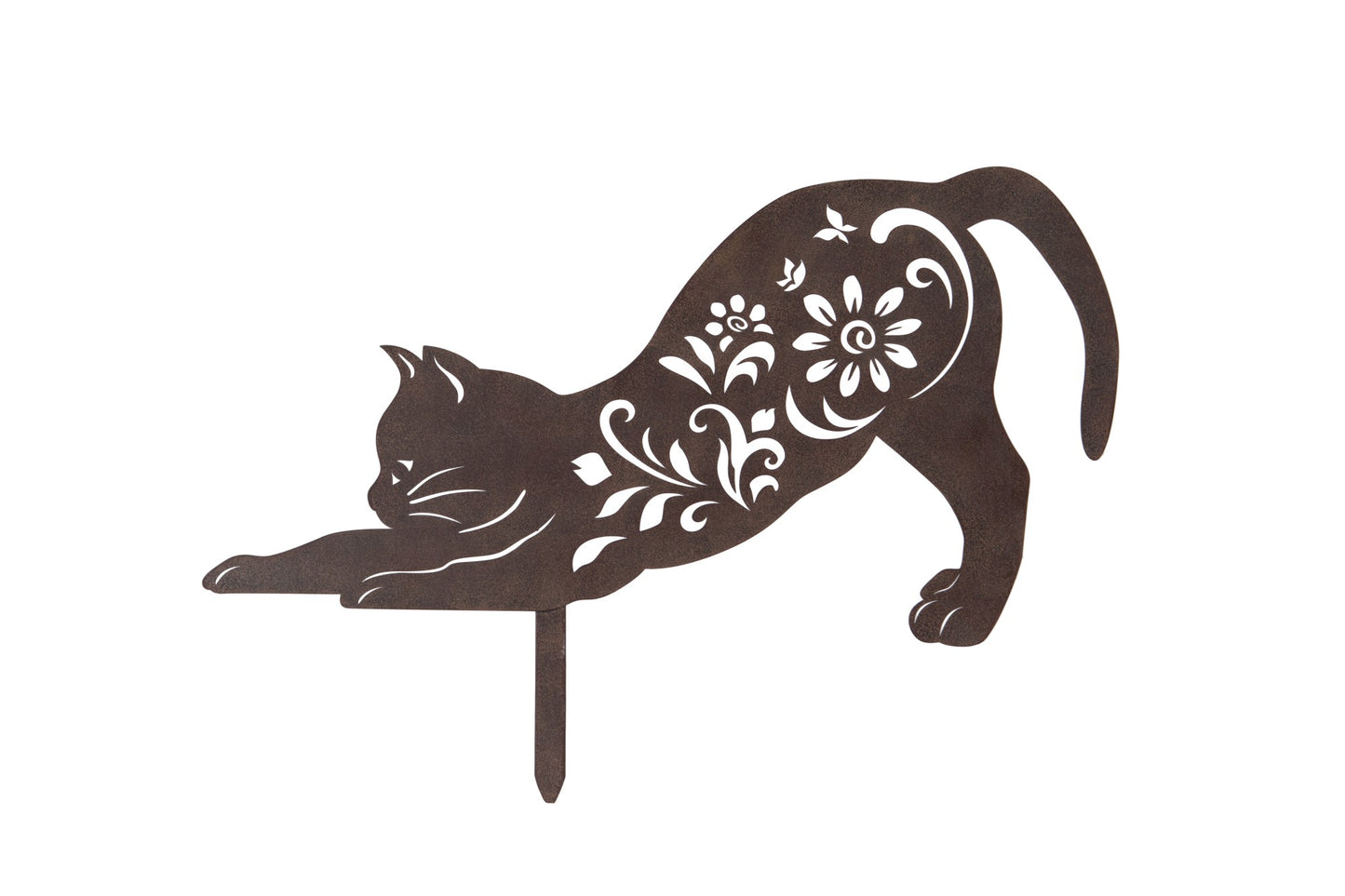 Stretching cat garden decoration