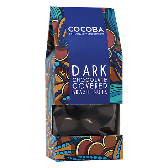 Dark chocolate coated Brazil nuts