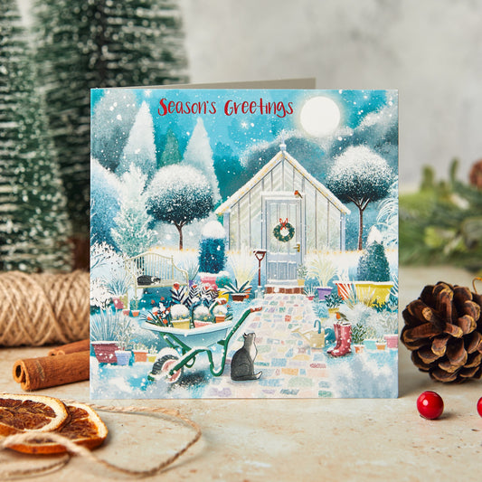 Glowing moonlit garden 10 Christmas cards