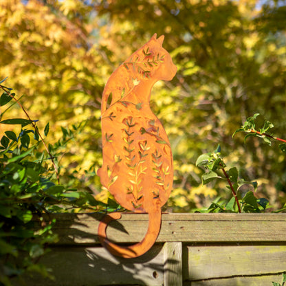 Garden fence cat decoration