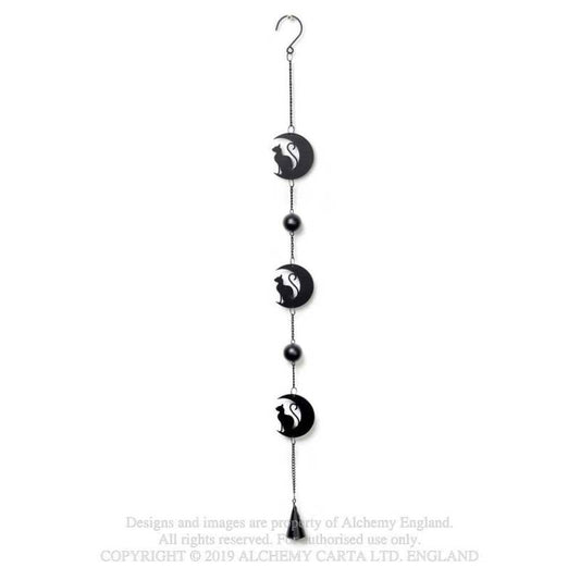 Black cat and moon hanging decoration