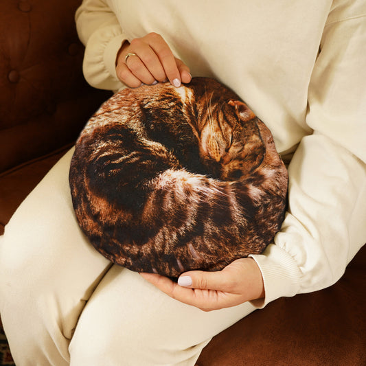Curled cat hot water bottle