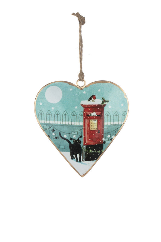 Postbox cat heart decoration