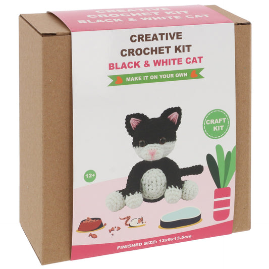 Crochet kit - black and white cat