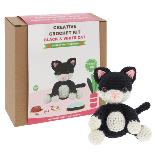 Crochet kit - black and white cat