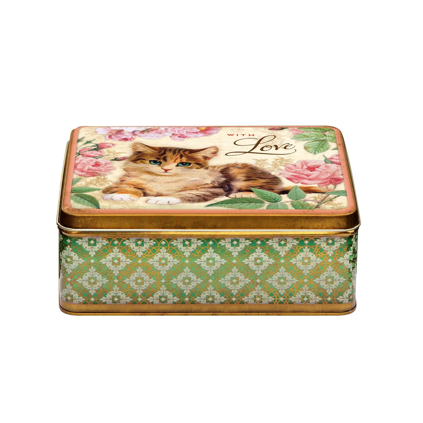 With love kitten biscuit tin