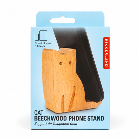 Cat wooden phone stand