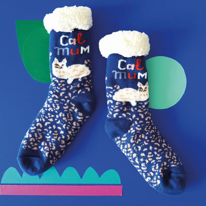 Cat mum slipper socks
