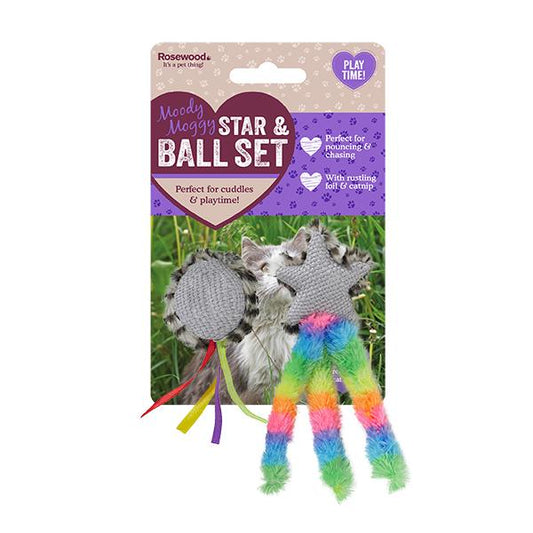 Star and ball cat toy set