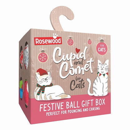 Festive ball cat gift box
