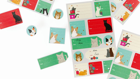 Cat Christmas gift labels