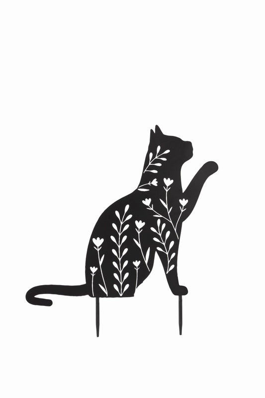 Black cat on stake decoration