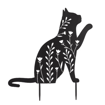 Black cat on stake decoration