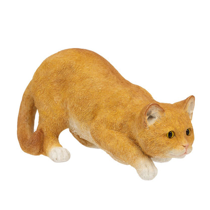 Ginger cat garden ornament