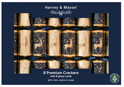 Deluxe gold reindeer crackers