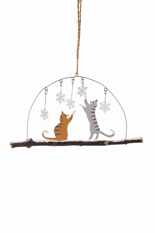 Cats and snowflakes decoration