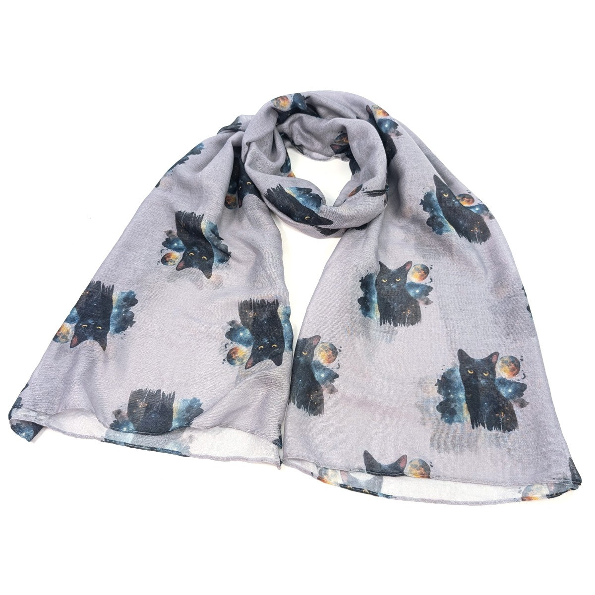 Black cat and moon scarf