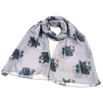 Black cat and moon scarf