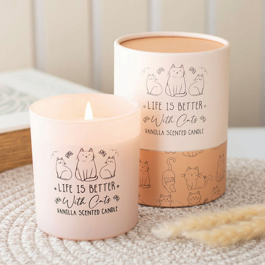 Life is better with cats candle