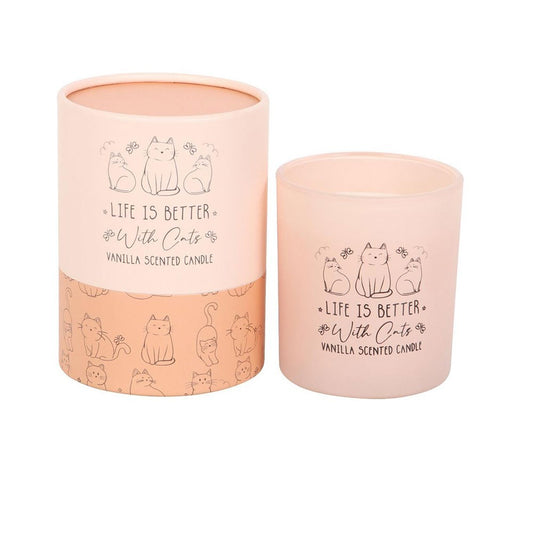 Life is better with cats candle