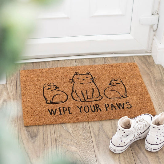 Wipe your paws cat doormat