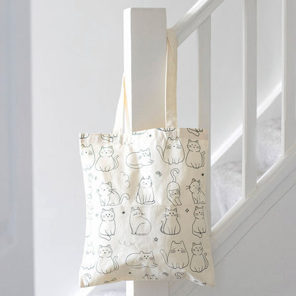 Happy cats print tote bag