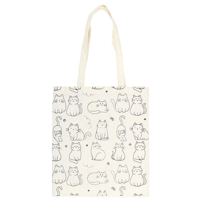 Happy cats print tote bag