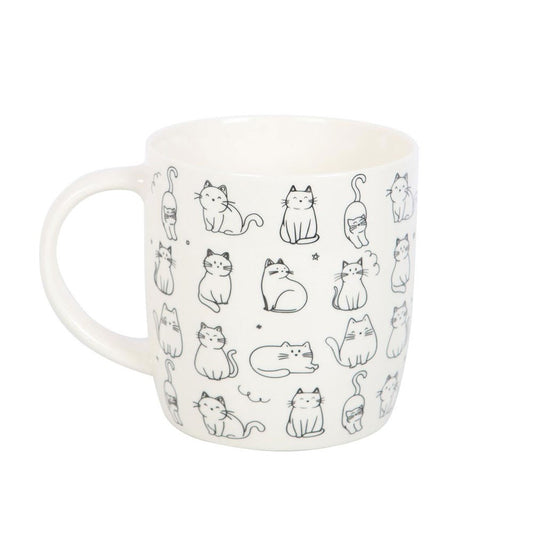 Happy cats print mug