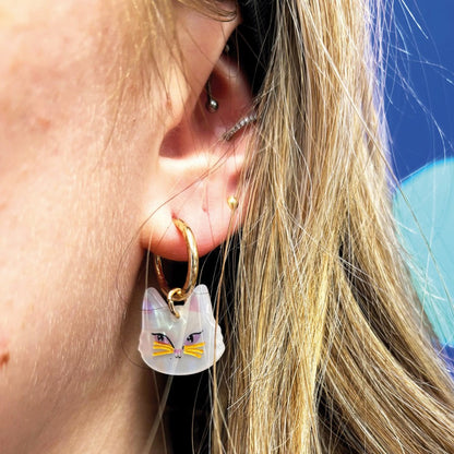 Catnip cat earrings