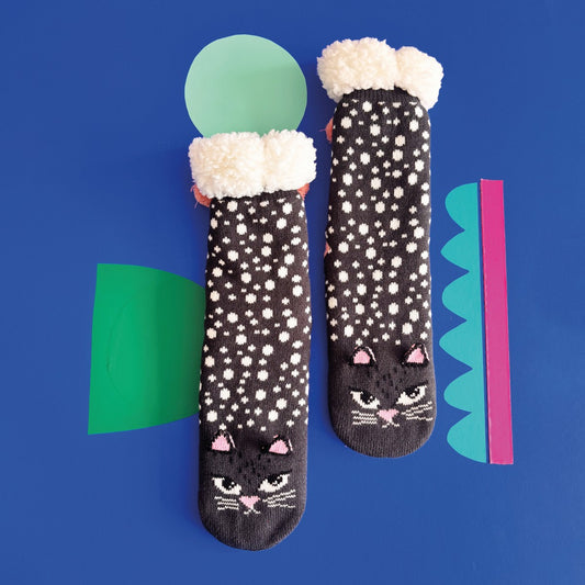 Cat face slipper socks