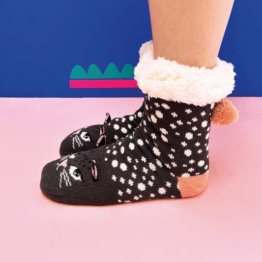 Cat face slipper socks