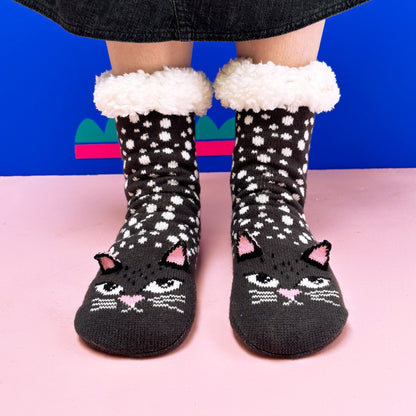 Cat face slipper socks