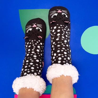 Cat face slipper socks