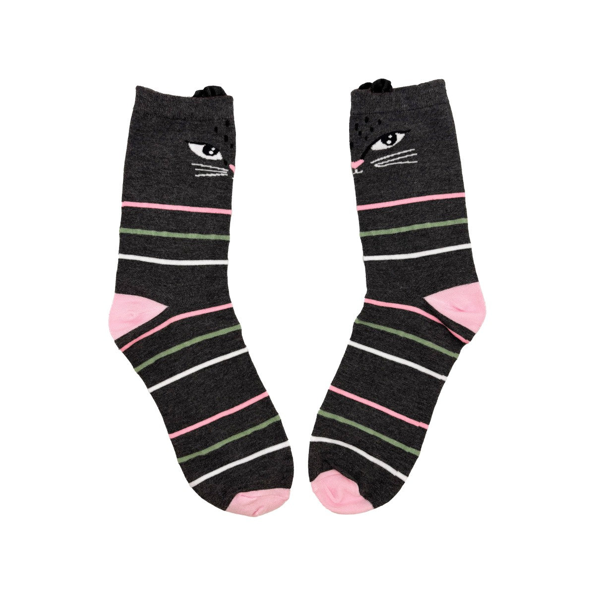 Feline black stripey socks