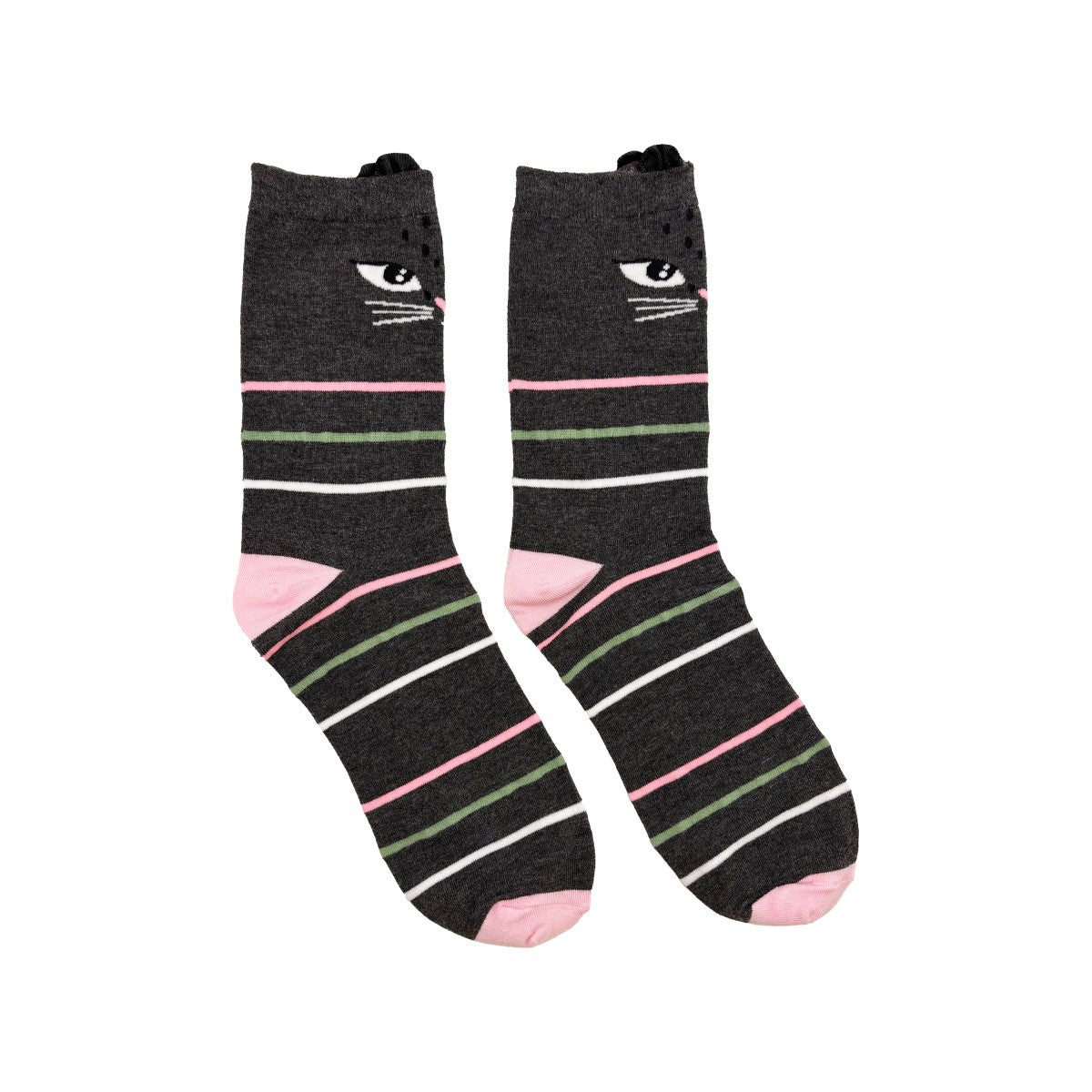 Feline black stripey socks
