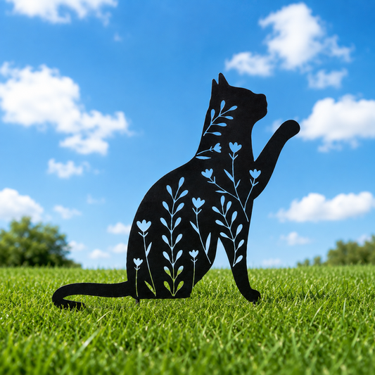 Black cat on stake decoration