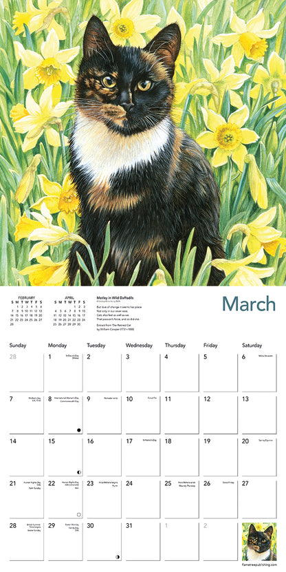Ivory cats wall calendar 2027