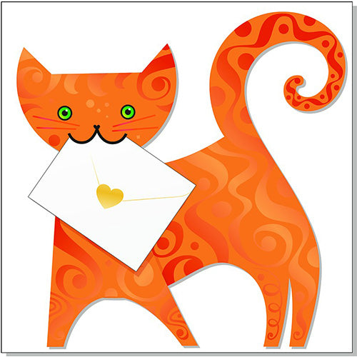 3D card - ginger cat