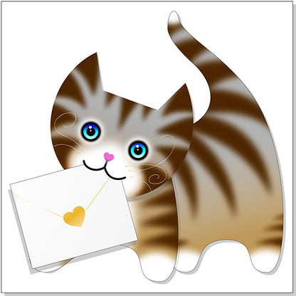 3D card - tabby cat