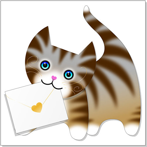 3D card - tabby cat