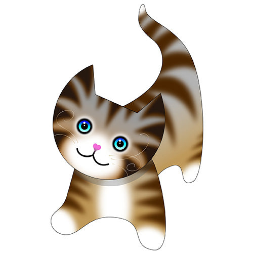 3D card - tabby cat